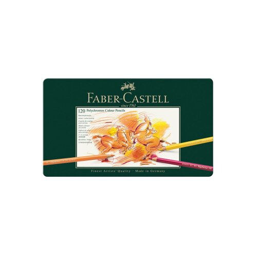Faber Castell drvene bojice polychromos 1/120 110011 u metalnoj kutiji ( C161 ) Slike