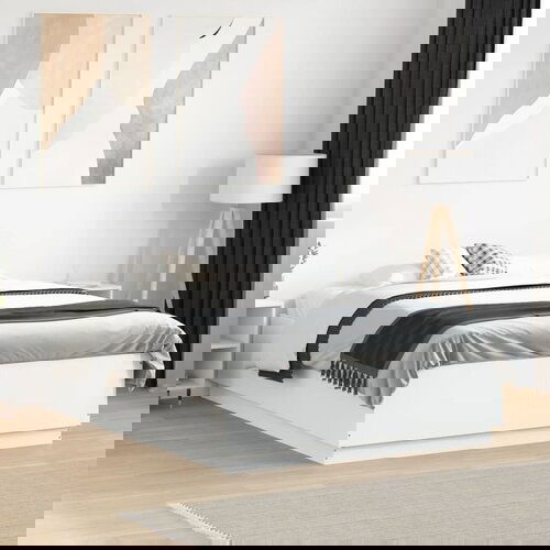 Furnova Posteljni okvir bel 140x190 cm inženirski les, (21938602) Slike