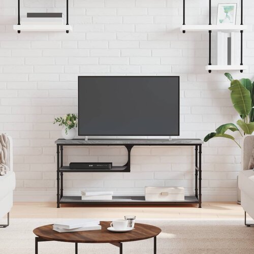 TV ormarić boja hrasta 100x38x46,5 cm konstruirano drvo i čelik Cijene