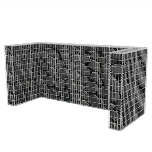  Gabionska ograda za tri kante za otpad od čelika 250x100x120 cm Slike