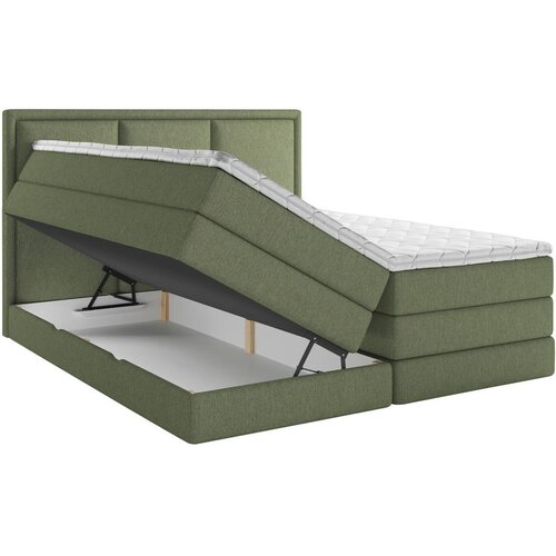 MID.YOU POSTELJA BOXSPRING 200 cm x 200 cm , tekstil zelena Slike