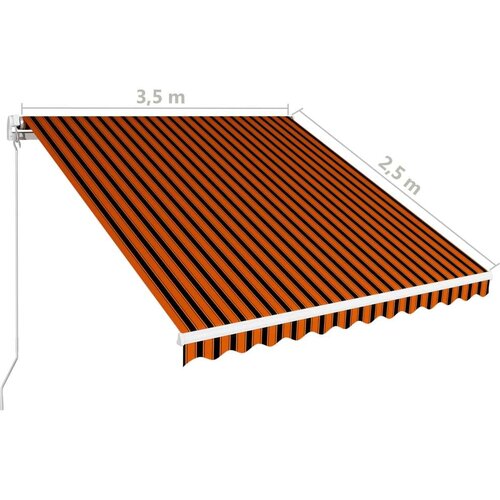  Tenda na ručno uvlačenje 350 x 250 cm narančasto-smeđa Slike