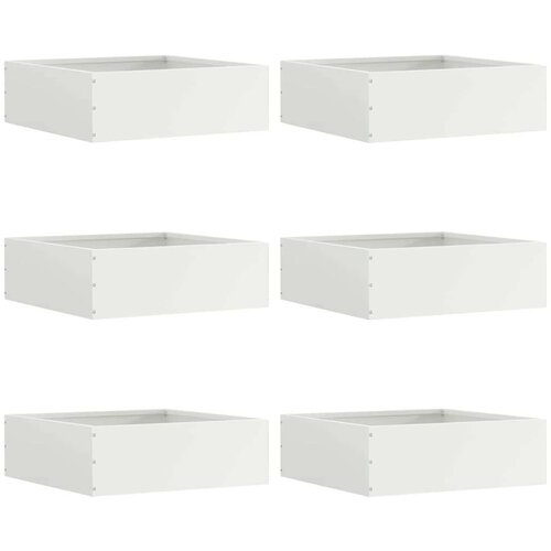  Ograda oko Travnjaka 6 pcs Bijelo 40 x 40 x 13 cm Čelik Cijene
