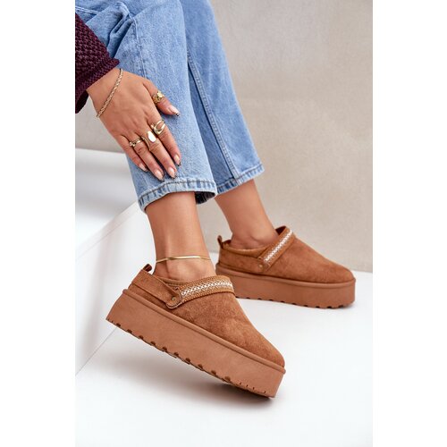 FG2 Snow Boots With Decorative Embroidery Camel Selithria Cene