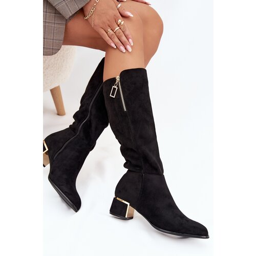 Boto Women&amp;#039;s Heeled Boots Made of Eco Suede Black Lyvienne Slike