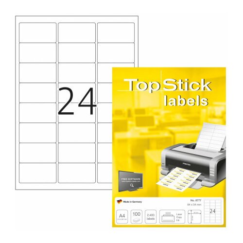 Herma etikete topstick 64x34 A4/24 1/100 ( 02H8777 ) Slike