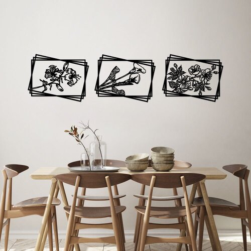 Wallity Zidna dekoracija Flowers 2 - 514, 47 x 60 cm, Crna Cene