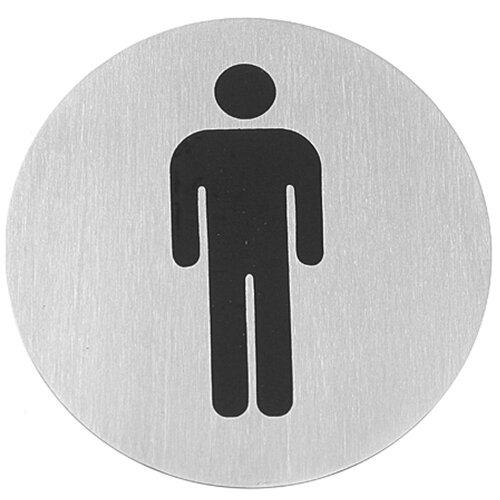 Hendi Samolepilna informacijska tablica za WC vrata MEN, nerjaveče jeklo, dia. 75 mm - 663608, (21389822) Cene