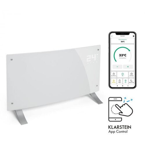 Klarstein bornholm curved smart, konvekcijski grelnik, 2000 w, upravljanje z aplikacijo, bel Cene