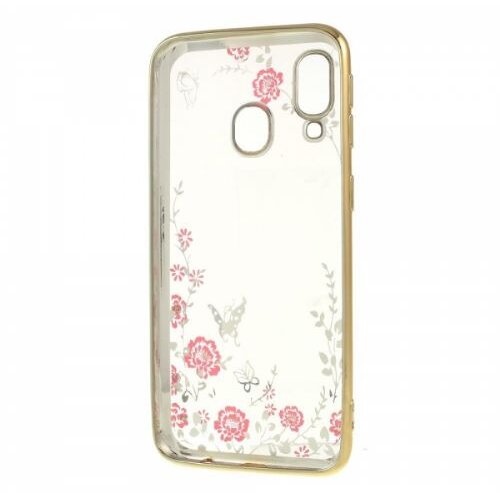 Nillkin Silikonski ovitek z rožicami za Samsung Galaxy A40 A405 - zlat Slike