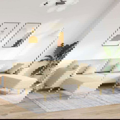  Tkaninska sofa s jastukom 3 pcs Krema 208 cm tkanina Cijene