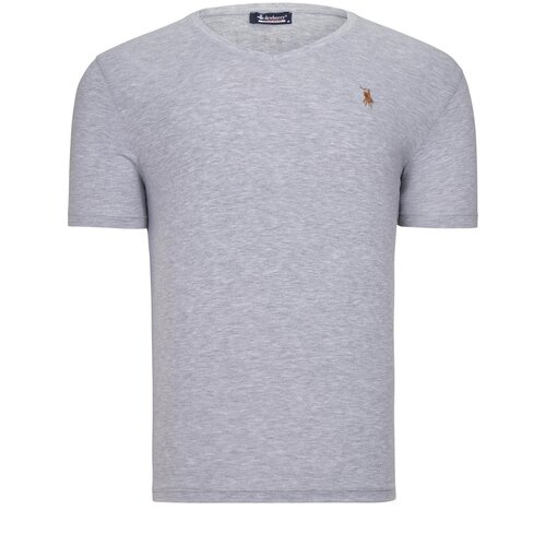 Dewberry T8568 V-NECK MENS T-SHIRT-PLAIN GREY Slike