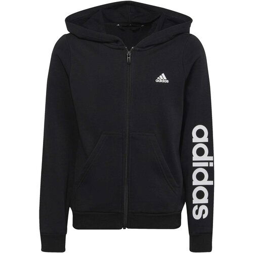 Adidas Duks za dečake SPORTSWEAR Essentials Linear Logo Hoodie crni Slike