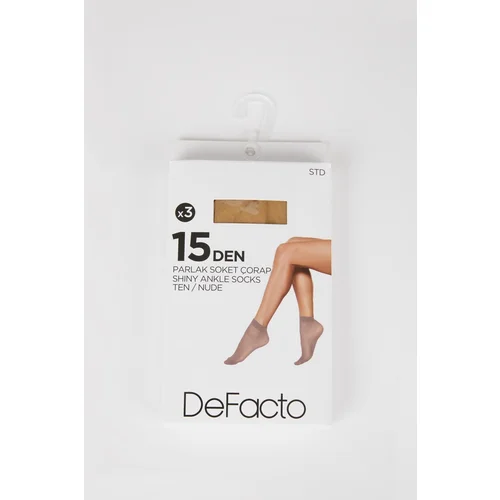 Defacto 15 Den Fit Women's 3-Piece Short Thin Socks