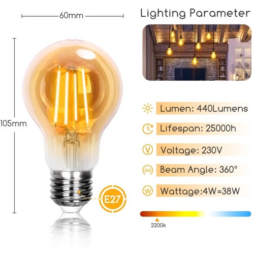 Aigostar led sijalica A60 E27/4W/230V 2200K Slike