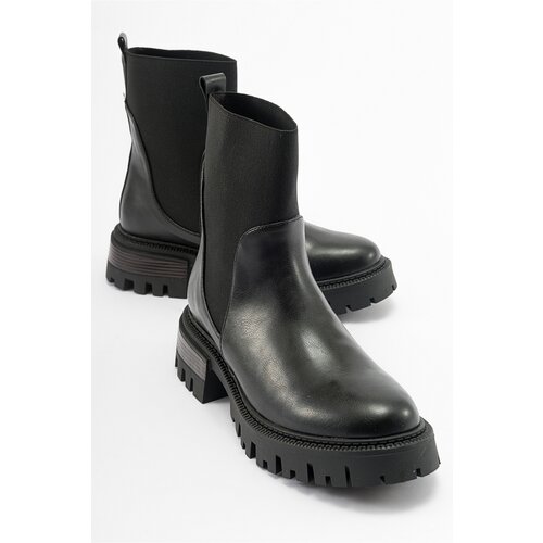 LuviShoes BUGGY Women's Black Elastic Chelsea Boots Slike