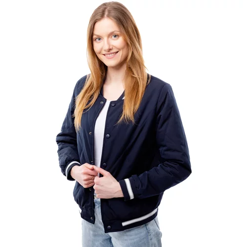 Glano Women's Quilted Bomber Jacket - navy