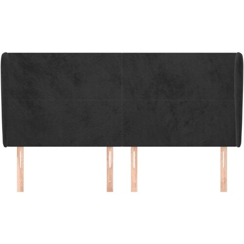  Uzglavlje s u&amp;scaron;ima crno 183x23x118/128 cm bar&amp;scaron;unasto Slike