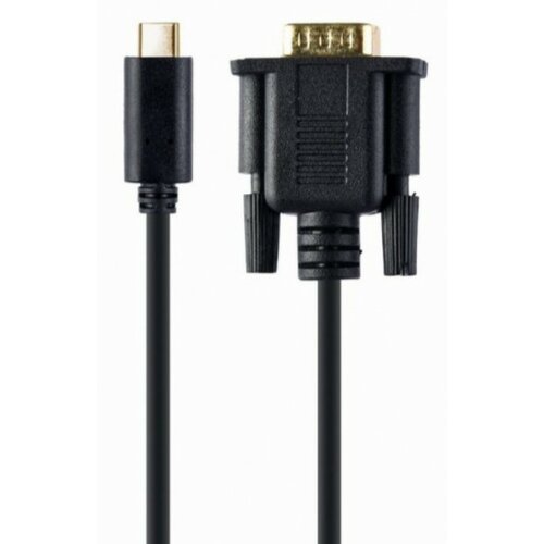 Gembird A-CM-VGAM-01 USB-C to VGA-M adapter, 2 m, black, blister Slike