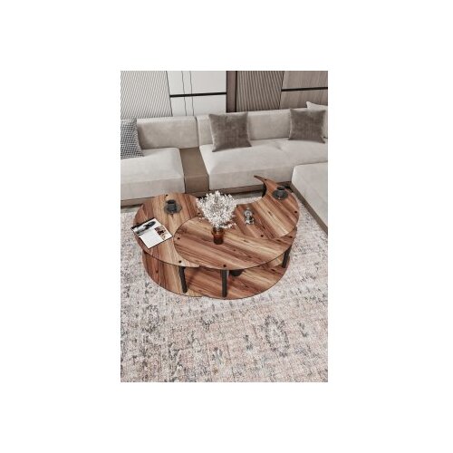 Hanah home Set stočića Yin Yang 3 70 Walnut Cene