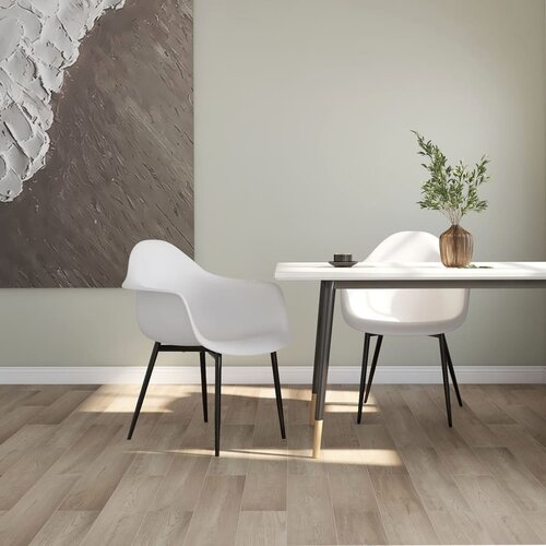 The Living Store Jedilni stoli 2 kosa bele barve PP - Jedilni Stol, (21836692) Slike