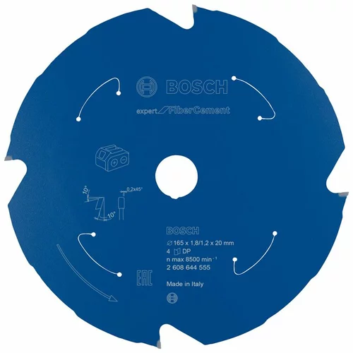 Bosch Expert List za kružnu pilu Expert for Fibre Cement (165 mm, Provrt: 20/15,87 mm, 4 zuba)