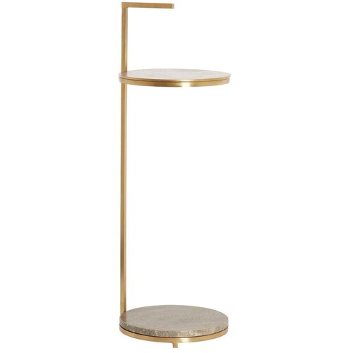 Light &amp;amp; Living Okrogla stranska mizica z marmorno mizno plo&amp;scaron;čo &amp;oslash; 26 cm Leda &amp;ndash; Slike
