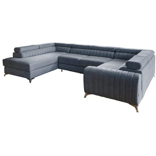 ELTAP Plava sklopiva/s prostorom za odlaganje kutna garnitura (s lijevim kutom/u obliku slova "U") Louis – Cijene