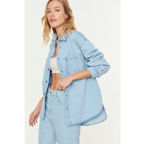 Trendyol Blue Denim Shirt Cene