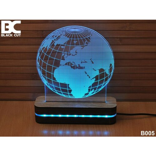 Black Cut 3D lampa sa 8 različitih boja i daljinskim upravljačem - globus ( B005 ) Cene