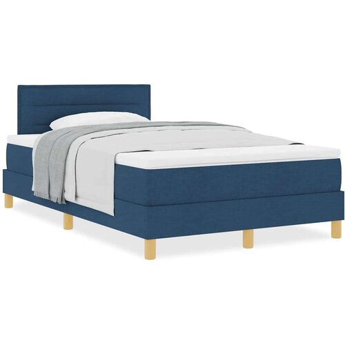 VidaXL Boxspring krevet s madracem Plava 120 x 190 cm tkanina Slike