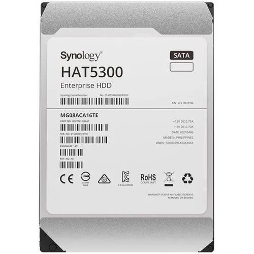 Synology HAT5300-4T 4TB 3.5" Enterprise HDD, 7.200 rpm, Buffer size : 256 MiB, SATA 6 Gb/s, 5 year warranty - HAT5300-4T