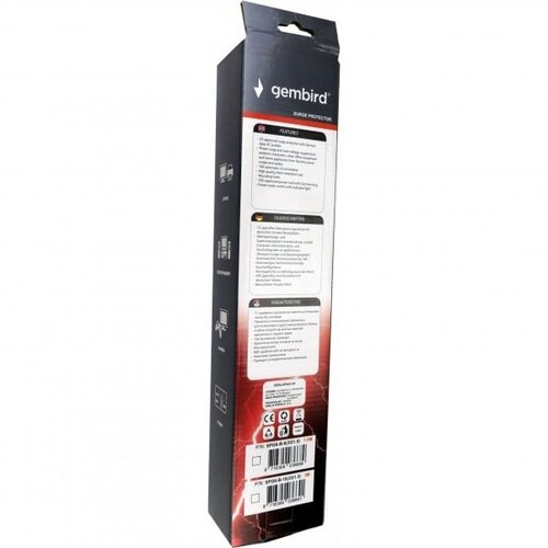 Gembird SPG6-B-6 (3G1.5) ** produzni kabl sa zastitom 6 uticnica(3x1.5mm, 16A,3500W)1.8m black (439) Slike