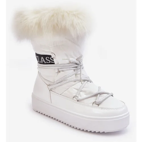 Kesi Women's lace-up snow boots white Santero