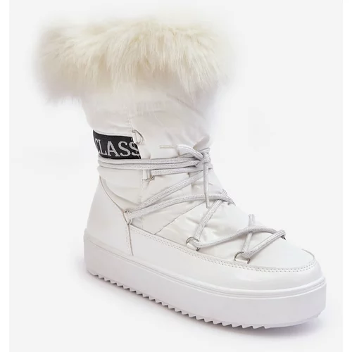Kesi Women's lace-up snow boots white Santero