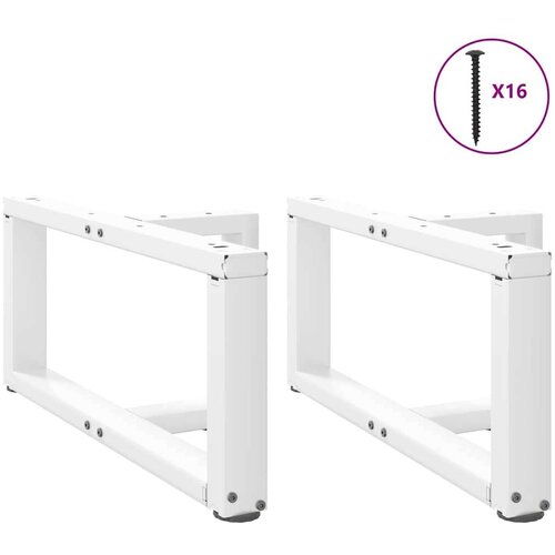  Noge za stolić T-oblika 2 kom bijele 60x25x(30-31) cm čelik Slike