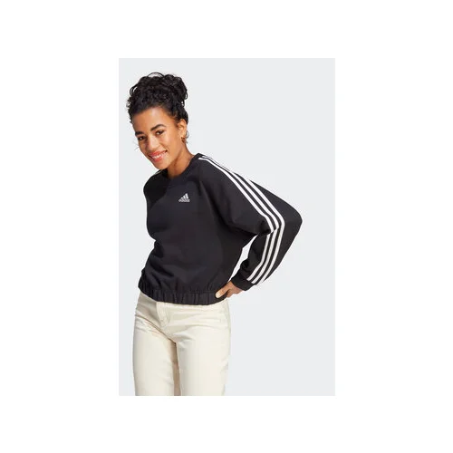 Adidas Jopa Essentials 3-Stripes Crop Sweatshirt HR4926 Črna Loose Fit