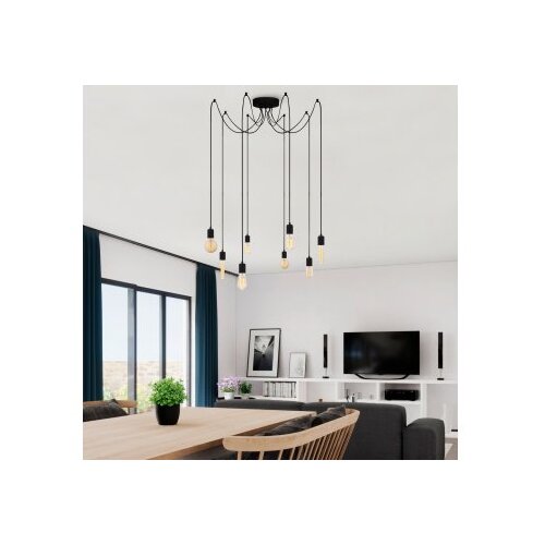 Opviq Vislica KABLUNI crna, metal, 126 x 126 cm, visina 102 cm, podesvia visiana, 6 x E27 40 W, Kabluni - MR - 929 Slike