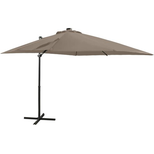 vidaXL Vrtni senčnik z LED lučkami taupe 250 cm, (20729508) Cene