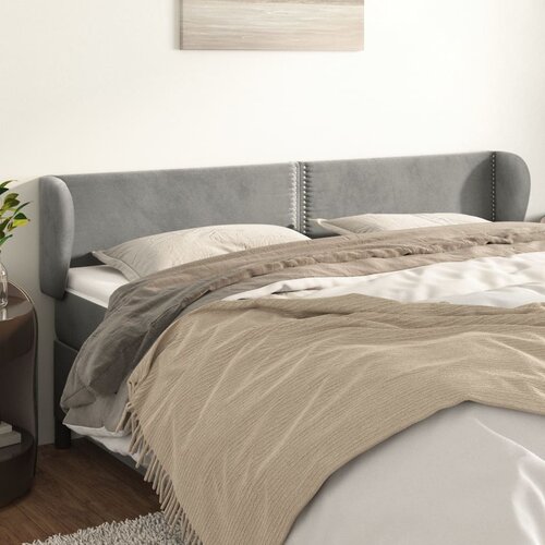  Uzglavlje s u&scaron;ima svjetlosivo 203x23x78/88 cm bar&scaron;unasto Cijene