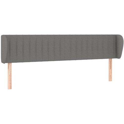 VidaXL Vzglavje z u&amp;scaron;esi temno sivo 183x23x78/88 cm blago, (20792956) Slike