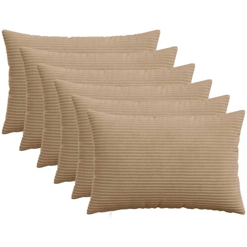  Presvlaka za jastuk 6 pcs HEERLEN Smeđa 40 x 60 cm Kord Cijene