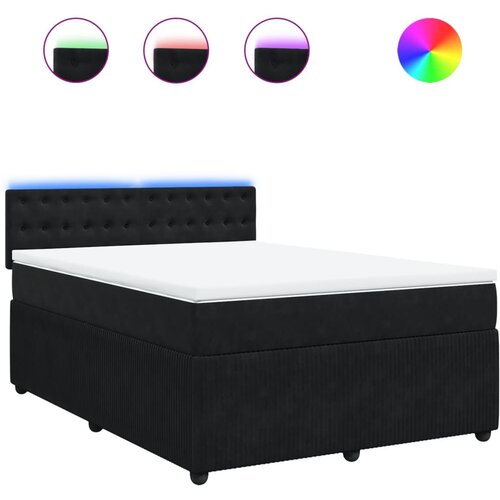 Maison Chic Box spring posteljni - Vzmetna postelja z vzmetnico črn 140x190 cm žamet SL17028, (21882488) Cene
