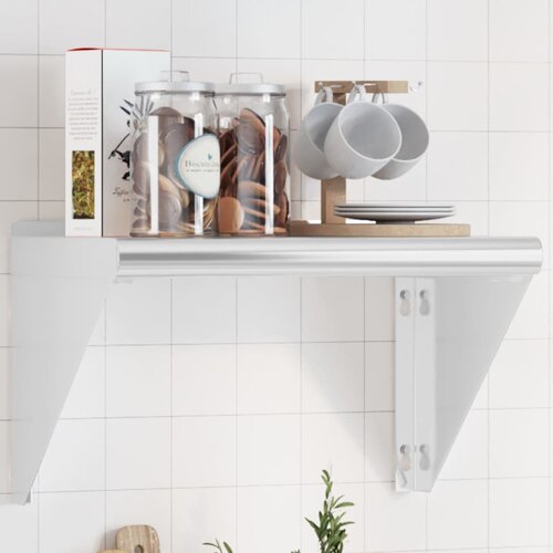 VidaXL Stenska polica 50x30x31 cm srebrna nerjaveče jeklo Slike