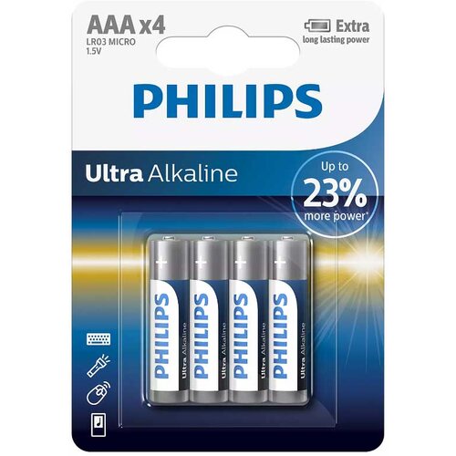  Baterija Philips Ultra Alkaline 1.5V AAA LR03E4B/10 Cene