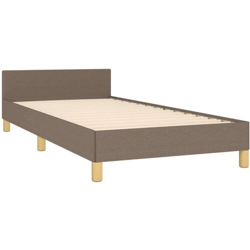  Okvir za krevet s uzglavljem smeđesivi 80x200 cm od tkanine Slike