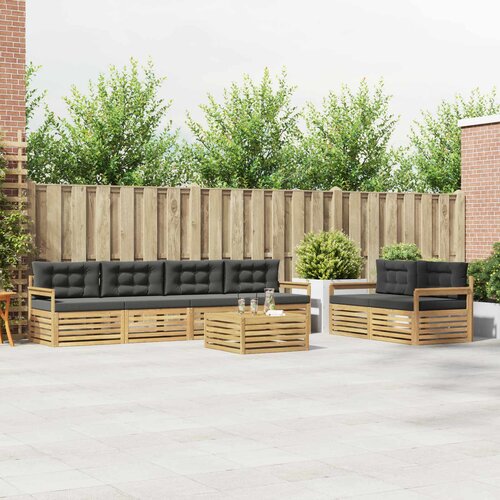 Set vanjskih sofa 7 kom. Bijela i antracit Poliester 79 x 79 x 37 cm Slike