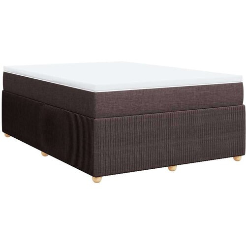 VidaXL Krevet s oprugama i madracem tamnosmeđi 140 x 190 cm od tkanine Slike
