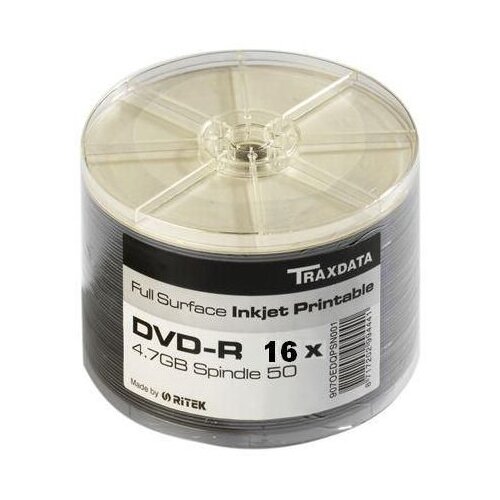 Traxdata OPTIČKI MEDIJ DVD-R 16X SPINDLE 100 WHITE FULL PRINTABLE Slike
