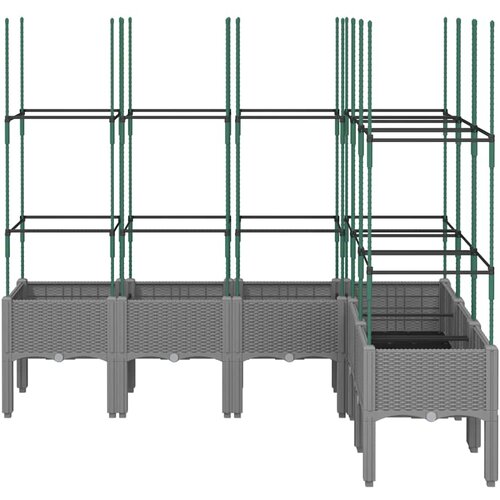  Vrtna sadilica s re&amp;scaron;etkom svjetlosiva 120x120x142,5 cm PP Slike